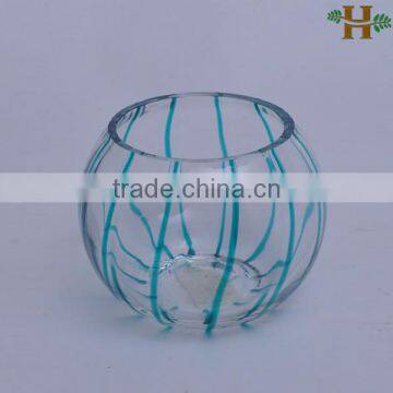 Factory Mouthblown Colored Round Ball Glass Candle Holder