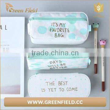 Factory Price Wholesale Canvas Zipper Printed Korean Pencil Case photo-3
