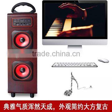 2017 New Design Quadrate Shape Loudspeaker, Wireless Plug-in Card Retro Stereo Bluetooth Speaker Box photo-3