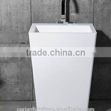 Acrylic Solid Surface Corian New Design Hote Bathroom Basin Stand photo-3