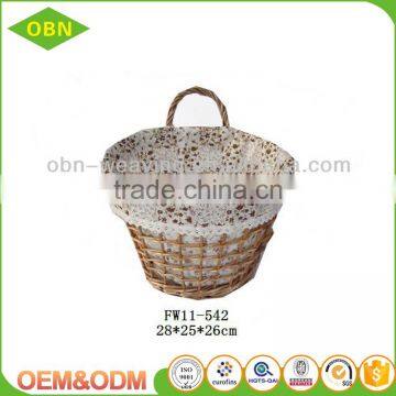 Custom willow wicker hanging flower basket for home decoration