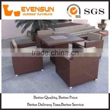 5PC Multi-function Club Room PE Rattan Dining Set Wicker Furniture photo-2