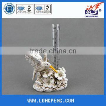 White Wholesale Polyresin Bird Figurines with Flowers