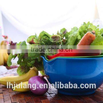 BPA-Free Plastic Mixing Bowl / Plastic 3pcs Salad Mixing Bowl Set photo-3