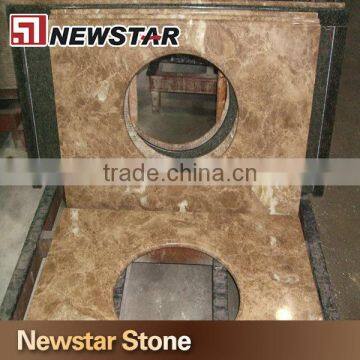 Newstar Top Quality Crystal Brown Marble Vanity Top Counter Top for Hotel