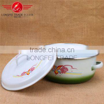 Competitive Price Enamel Drum Shape Cooking Pot Enamel Cassrole
