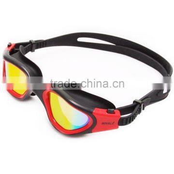 2015 New Panoramic Silicone Adult Swimming Goggles With Red Mirrored Lens (MM-7203) photo-2