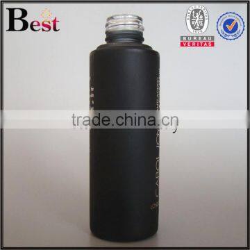 Cosmetic Packaging Best Sale 50ml Black Frosted Lotion Glass Bottle With Matte Silver Aluminum Pump Pet Cover China Suppliers photo-2