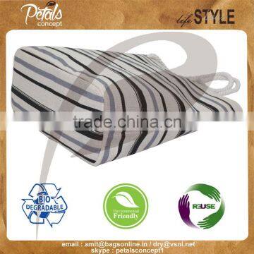 Jute Beach Bag With Multicolor Stripe Print for Fashion photo-3