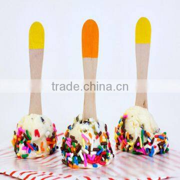 Summer Cold drink shop Disposable Birch Ice Cream Wooden Spoon