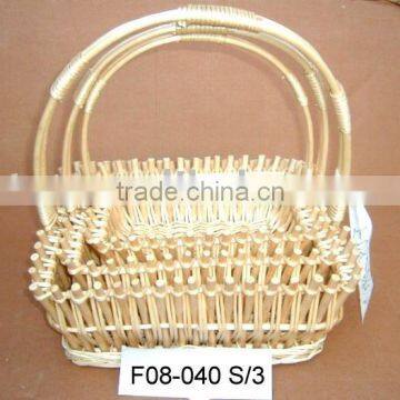 rectangle handle willow weaven basket