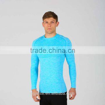 The factory price popular summer hot style gymwear fitness custom logo long sleeve men seamless bodybuilding t-shirt