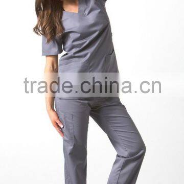 Custom V Neck Hospital Uniform Fitted Clinical Medical Scrubs Uniforms photo-3
