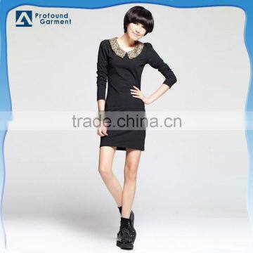 OEM customized ladies official glitter sequin plain long dress for women