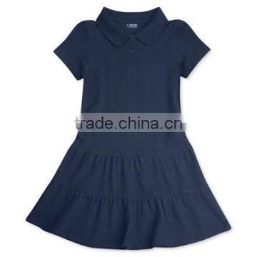 Little Girls' Uniform Ruffled Polo Dress