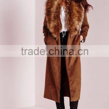 best selling high quality lady faux suede oversized winter coat 2016