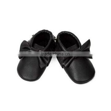 Wholesale Baby Shoes 100% Genuine Leather Baby Moccasins With Knot Bow photo-2