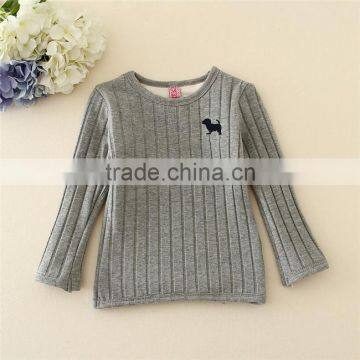 Wholesale grey kids girls lovely long sleeve warm sweatshirt tshirt undershirt for winter/spring