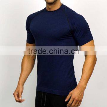 Muscle Bodybuiding Gym T Shirt Wholesale Heather Blue Mens Raglan Short Sleeve Sports Tee Workout Shirts Fitness T Shirt