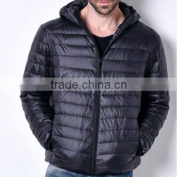 Custom Logo print Insulated light foldable down jacket for men