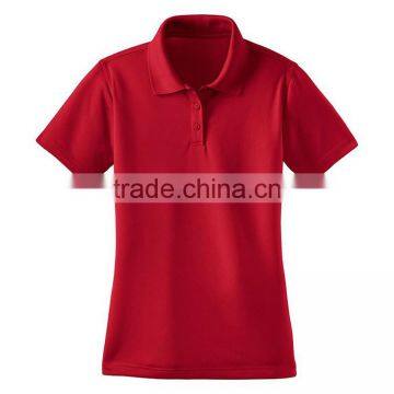 Wholesale Blue Color Women New Design 100% Polyester Plain Dry Fit Polo Shirt photo-4