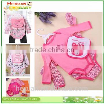 2016 alibaba china wholesale long sleeve 5pcs baby romper sets