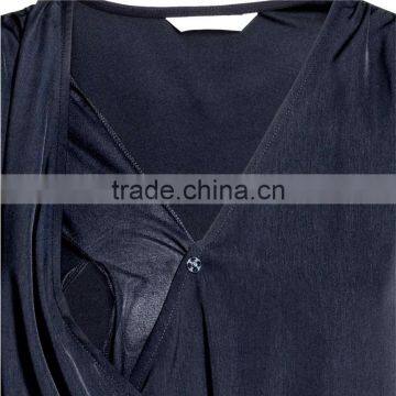 Custom Summer Fashion Elastic Satin Adult Breastfeeding Nursing Dress photo-5