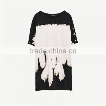 2017 Summer Round Neck and Short Sleeves Oversized Tie Dye Shirts photo-6