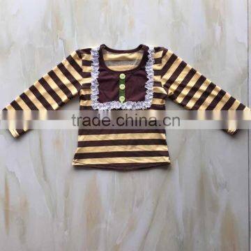 XF-350 Children's Boutique Clothing Striped Baby Girl Long Sleeve Kids Shirt photo-2