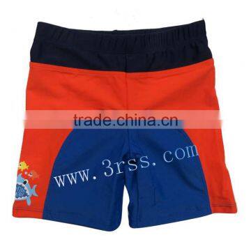 customized three color boy's swimming trunk