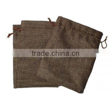 Burlap Jewelry Bags Drawstring Rectangle Coffee 17cm x 12.5cm photo-3