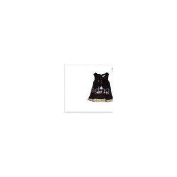 OEM Sleeveless Children Black Sleeveless cute Infant baby girl dress coats, Flower Skirt
