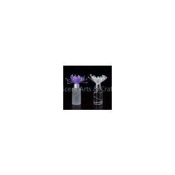 Cylindrical Cube  Frosted Glass Reed Diffuser with Colored Sola Flower 100ml TS-GRD03