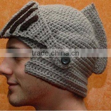 Hot Sell Roman Knight Helmet Hat Crochet Winter Warm Mask Beanies Cap