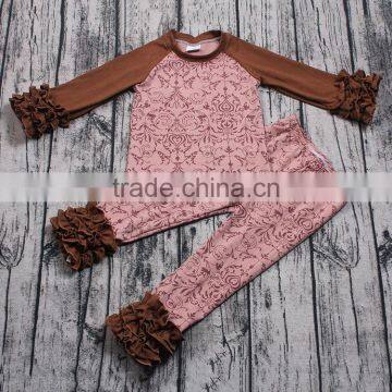 Yawoo promoted brown cotton raglan outfits kids clothes wholesale china