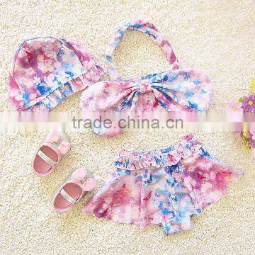 Colorful star girl split breathable OEM Service baby swimwear neopren