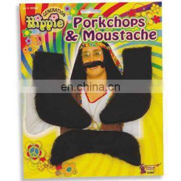 Hippie porkchops fake moustache FGM-0360