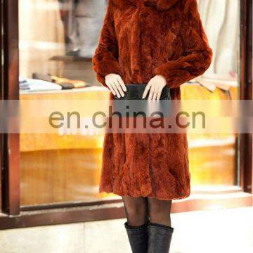 #00C072/lady luxury korean elegance style real rabbit fur coat jackets