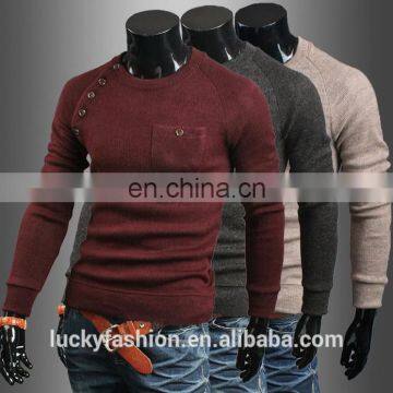 2016 Latest Wholesale Slim FIt Men's Autumn Winter Long Sleeve Pullover Knitted Sweater