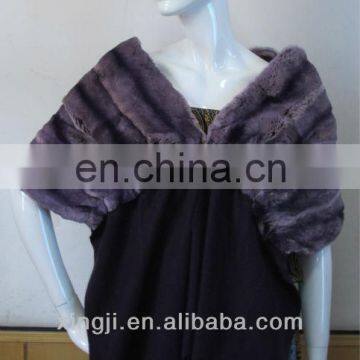 Rex rabbit fur + 100% cashmere shawl