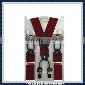 Yiwu fashion wholesale Y-back Suspenders,Clip-on Adjustable Unisex Pants Y-back Suspender,Elastic suspenders