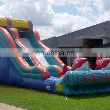 Paypal Accepted 0.55mm pvc tarpaulin inflatable water slide with pool