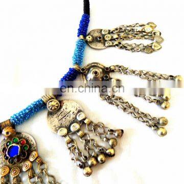 Afghani Pearl Belly Dance Jewellery -Handmade Afghani Vintage Necklace photo-4