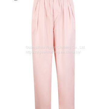 Ruffled Waist Ankle Casual Pants