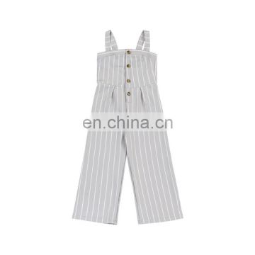 Hot Sale Design Light Gray Stripes Sling Jumpsuit For Cutest Girls Daily Wear