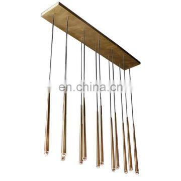 Luxury Round Linear Solid Brass Crystal Chandelier Pendant Lamp photo-5