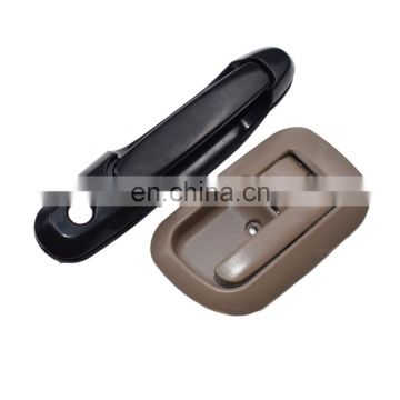 Free Shipping! 2Pcs Front Left Beige Inside & Black Outside Door Handles Set 69220-08010 6927708010 for Toyota SIENNA 1998-2003