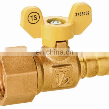 J08233 Forged Brass Gas Refilling Ball Valve, Female Thread, Butterfly Hand EN331 brass ball valve for gas