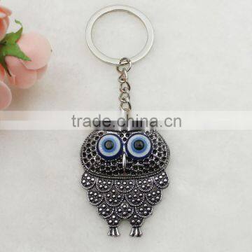 Islamic Blue Evil Eye Silver Owl Gift Pendant Keychain