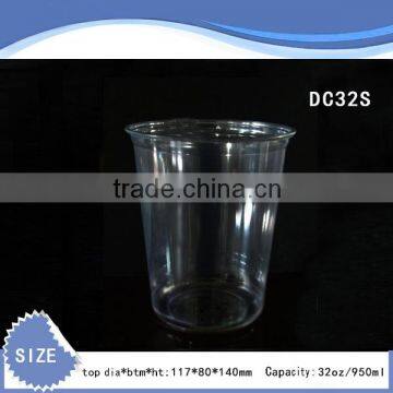 PET Material and Type Fruit Packing Containers, Disposable Pet Round Beverage Cup with Lids